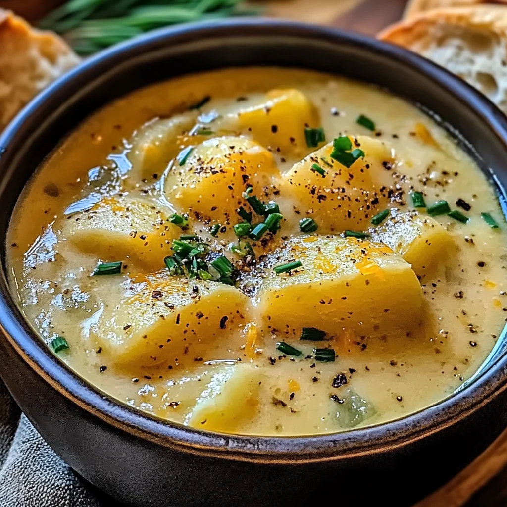 Hearty Cheddar Garlic Herb Potato Soup Recipe