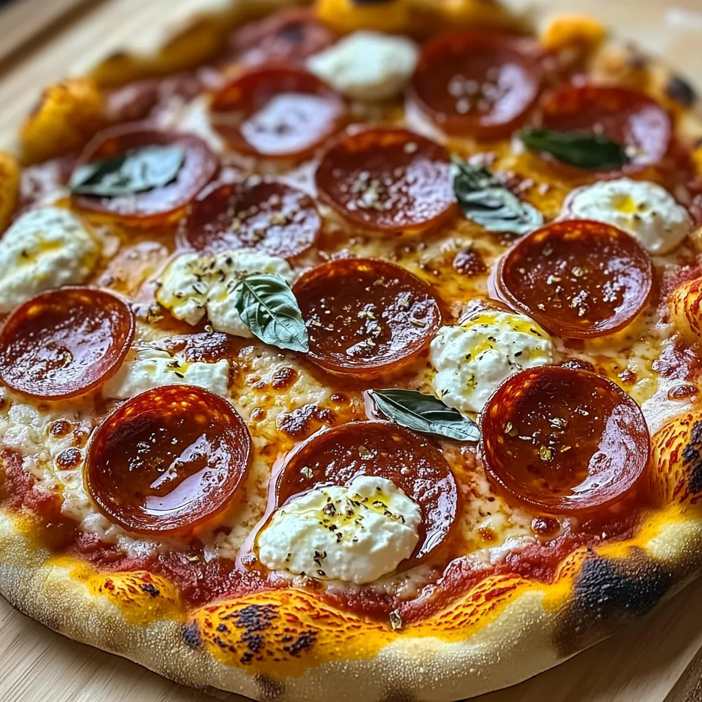 Hot Honey Pepperoni Ricotta Pizza : A Pizza Recipe