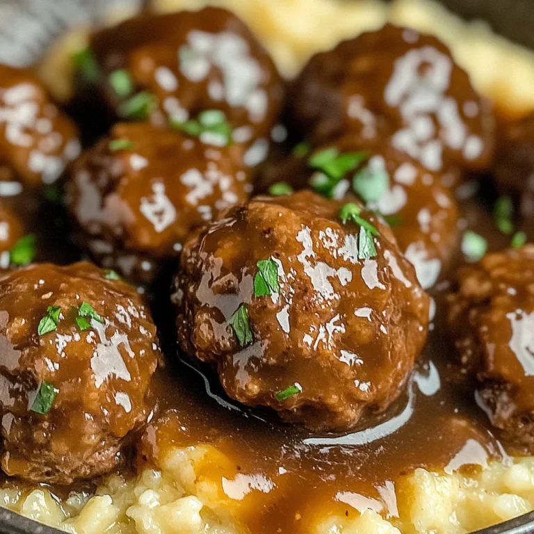Tasty Slow Cooker Salisbury Steak Meatballs Recipe