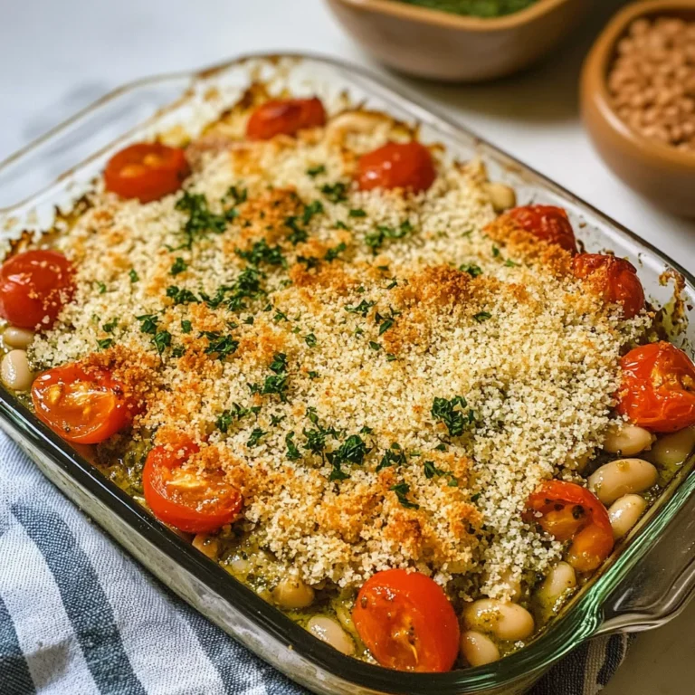 White Bean and Pesto Bake