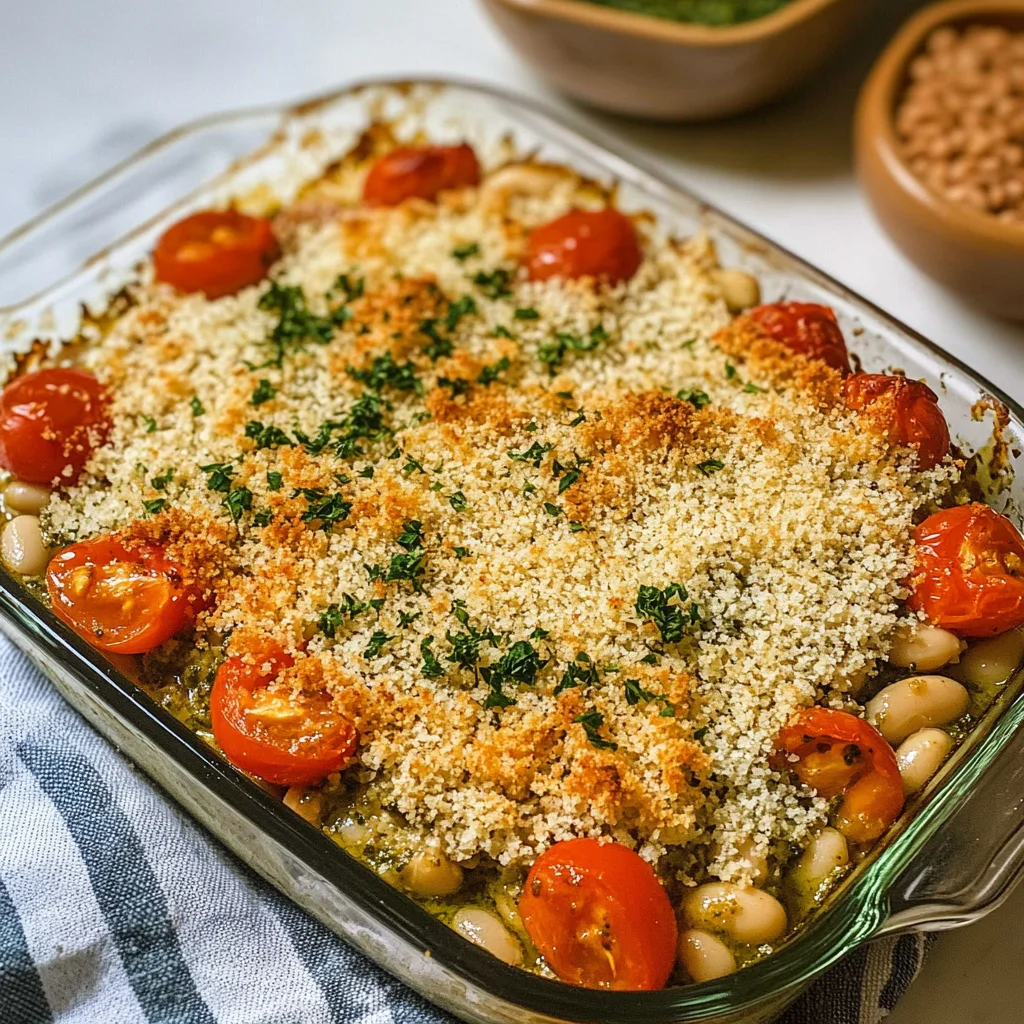 White Bean and Pesto Bake